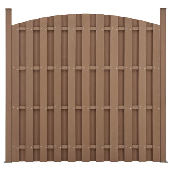 [neu.holz]® Hegn med stolpe - bue form - WPC - 185x193cm - brun