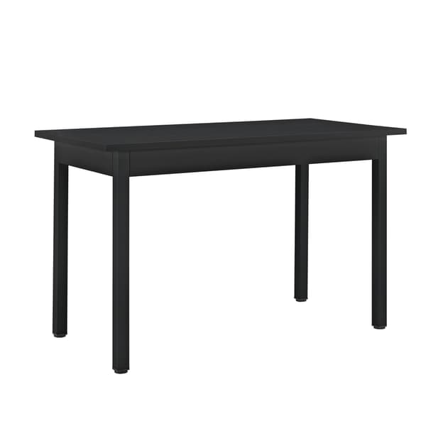 [en.casa]® Tyylikäs design ruokapöytä + 4 tekonahkaa tuolia - tummanharmaa