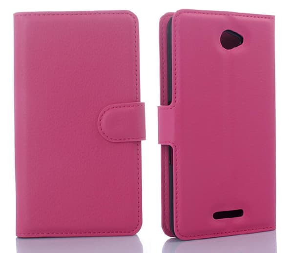 Mobilväska Xperia E4 Dark Pink w/Stand