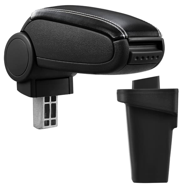 [pro.tec]® Armlæn til Ford Focus Generation 3 (2011-) - kunstlæder - sort med hvid søm