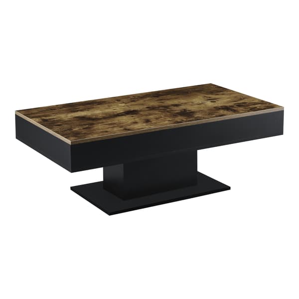 [en.casa]® Soffbord Lünen med inbyggd förvaring-40x110x60cm-trä imitation-svart-melaminbelagd spånskiva