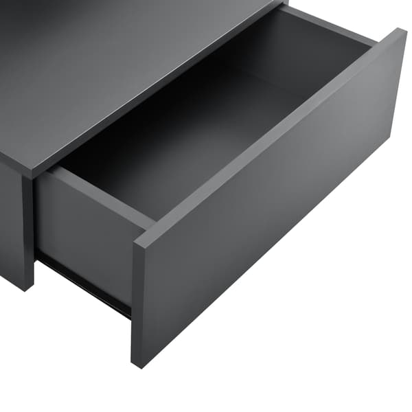[en.casa]® Väggmonterad skåp-sängbord-40x35x31cm-mörkgrå-spånskiva