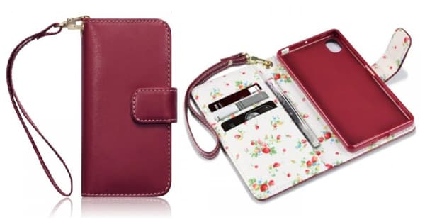 Mobilväska Sony Xperia X Red Floral