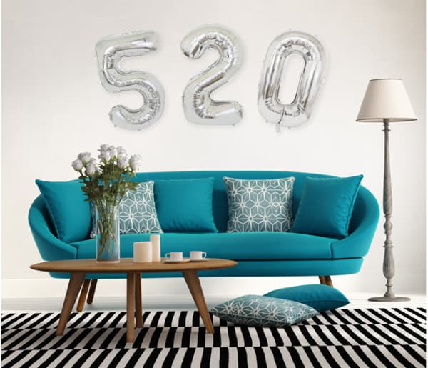 90CM NUMBER BALLOON guld metallic