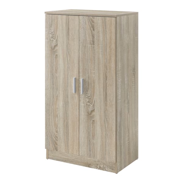 [en.casa] Skoskåp med dörrar-7 förvaringsytor, plats för 14 par skor-108x55x35cm-ek optik