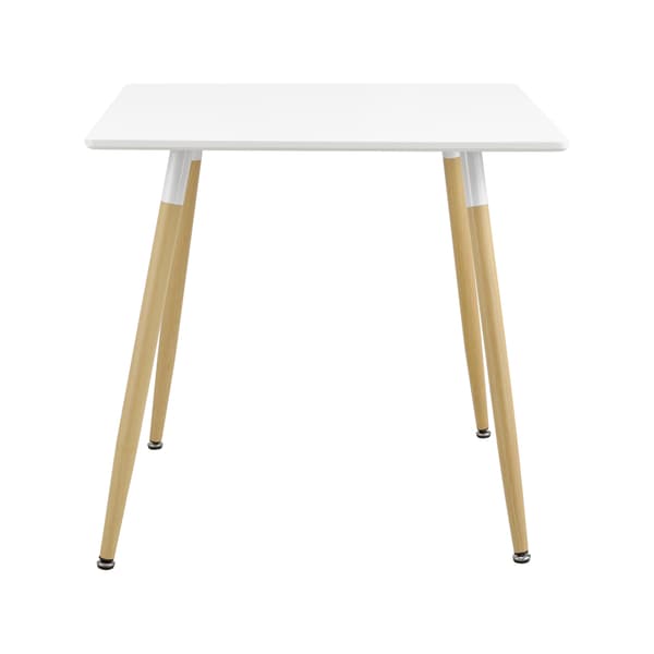 [en.casa]® Spisebord Margrethe - 80x80x74cm - firkantet - stål - MDF - eg farvet - hvid - plads for 3 personer