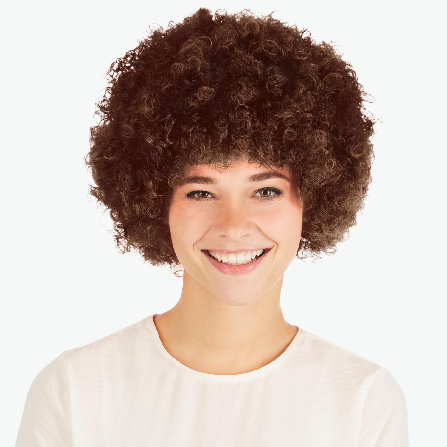 Paryk afro klovn - brun
