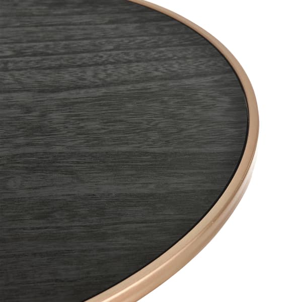 [en.casa]® Timglasformat soffbord-sängbord-55,5x37,5cm-metall-MDF-koppar-rustik träoptik