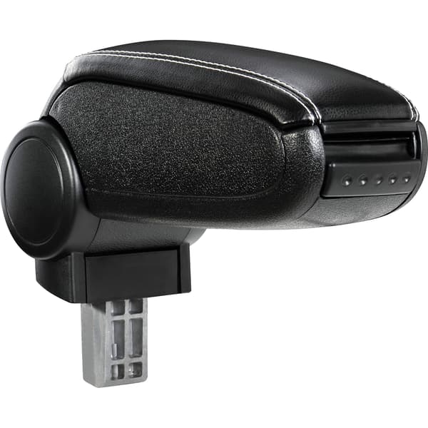 [pro.tec]® Armlæn til Opel Agila A (2000-2007) / Suzuki Wagon R+ (2000 - 2006) - kunstlæder - sort med hvid søm