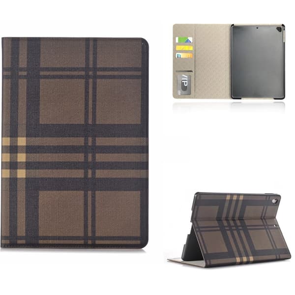 Plånboksfodral Apple iPad Air / Air 2 - Rutmönster Brun