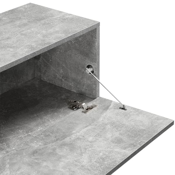 [en.casa] Väggskåp Evaton-tv-bord-sängbord-hallmöbel-med 2 lådor-140x33x30cm-melaminbelagd spånskiva-betongkänsla-max. belastning: 25 kg