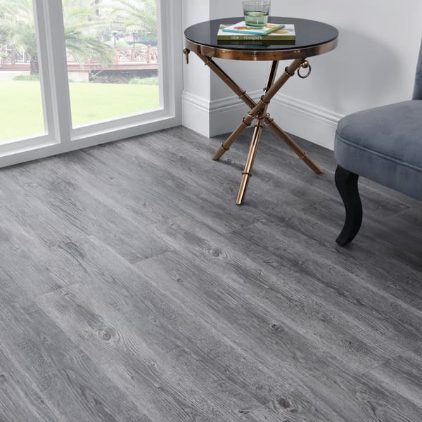 [neu.haus]® Vinylgolv-läggning med limmning-7 st.=0,975 qm-Grå ek imitation (matt)