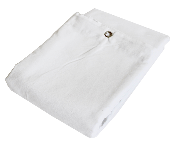 Molton Bagtæppe med øjer - Hvid 6x4 mtr.