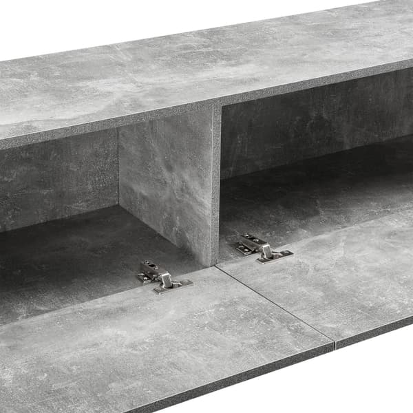 [en.casa] Väggskåp Evaton-tv-bord-sängbord-hallmöbel-med 2 lådor-140x33x30cm-melaminbelagd spånskiva-betongkänsla-max. belastning: 25 kg
