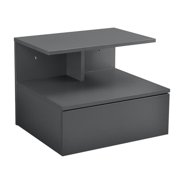[en.casa]® Vægmonterende Skab med Skuffe - 40x35x31cm - spånplade - mørkegrå