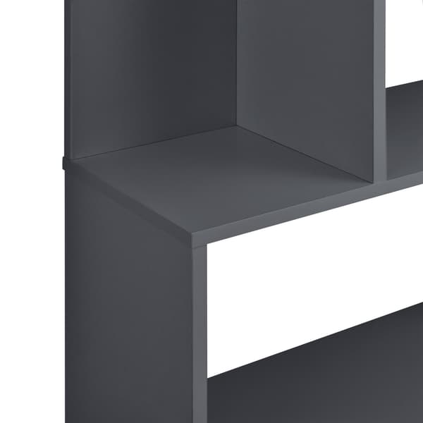 [en.casa]® Boghylde Oxford-192x80x24cm-spånplade meleminbelagt- mørkegrå-maks. belastning per hylde: 8 kg