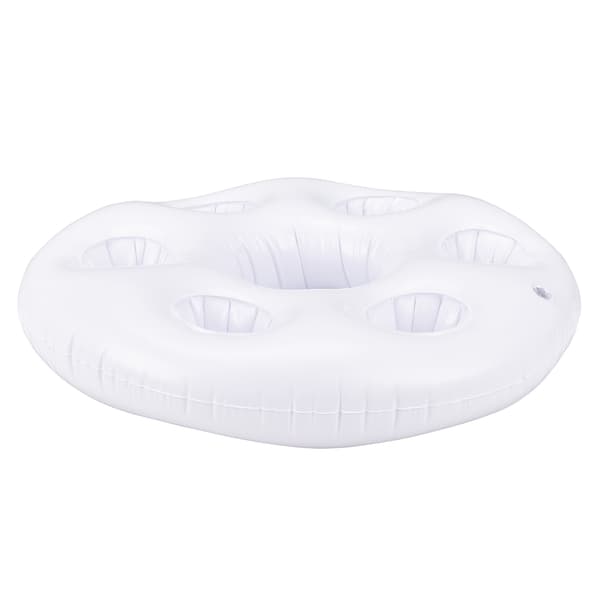 [casa.pro]® Uppblåsbar pool-bar med drickhållare-60cmx11cm-plats för 7 glas-vit