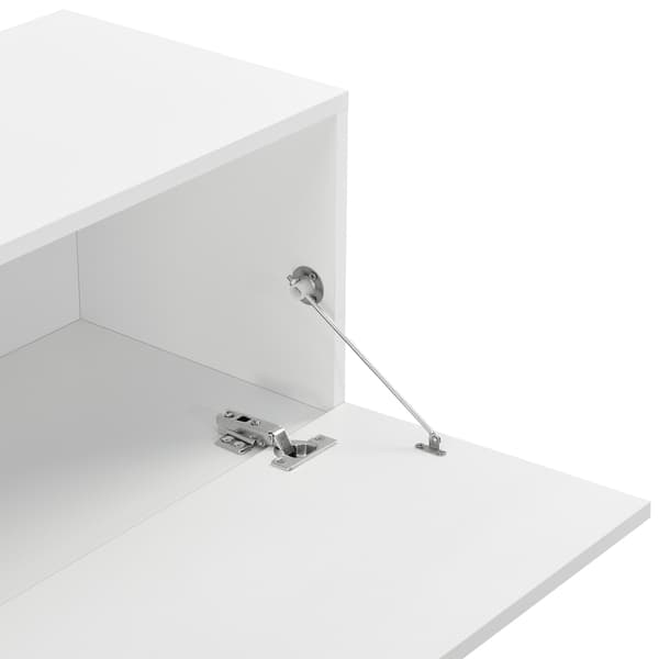 [en.casa] Väggskåp Evaton-tv-bord-sängbord-hallmöbel-med 2 lådor-140x33x30cm-melaminbelagd spånskiva-matt vit-max. belastning: 25 kg