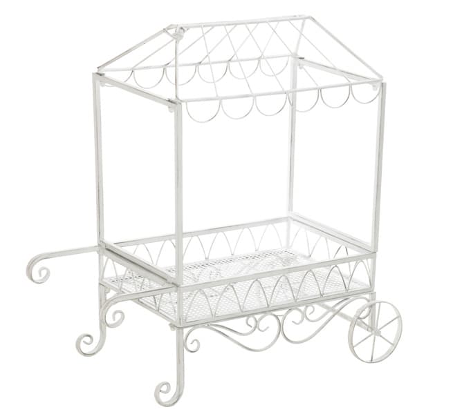 4Living Vit Blomvagn - Antik stil