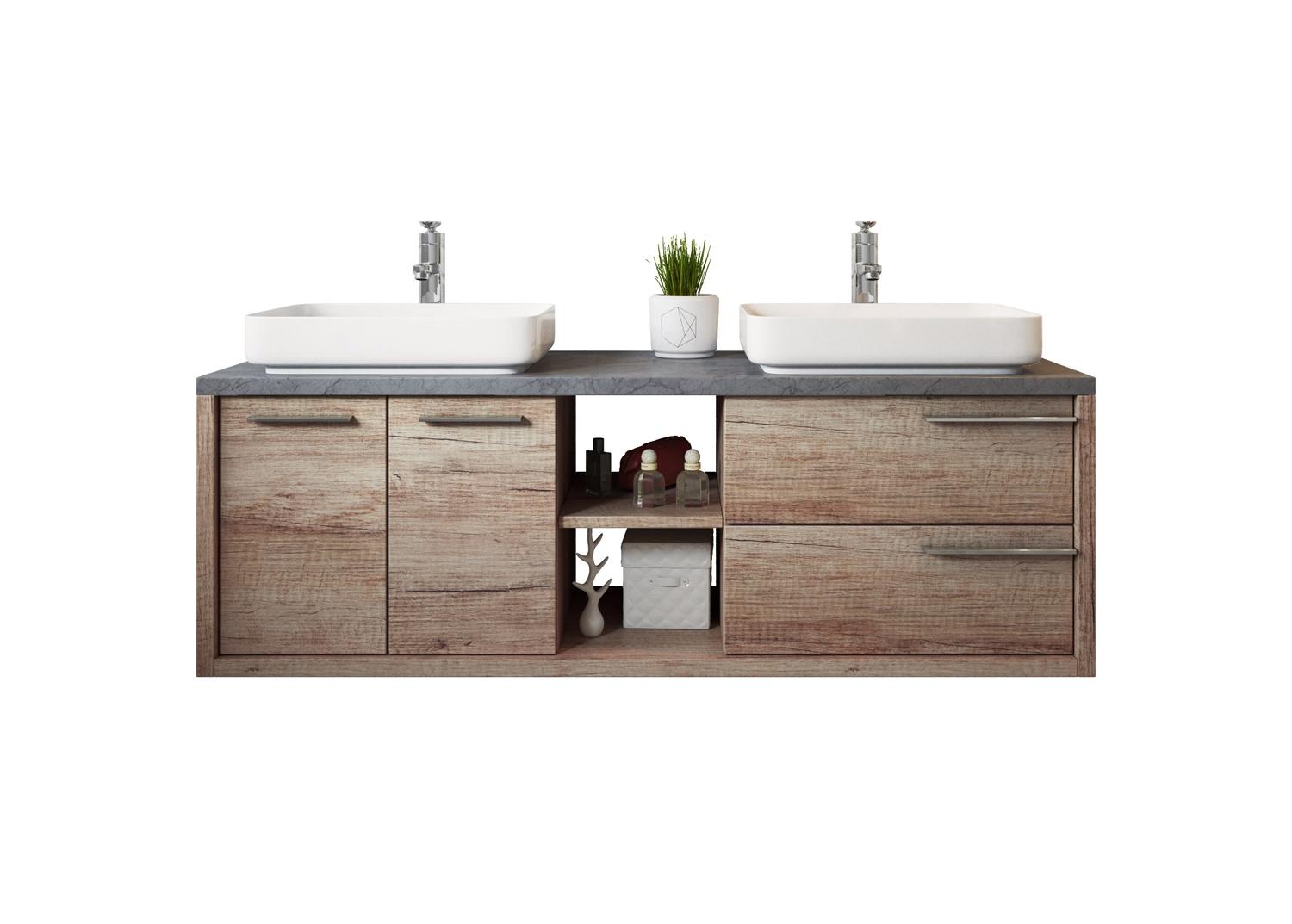 Badeværelsesmøbel Vermont 150cm nature wood badeværelse kabinet vask skab