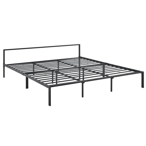 [en.casa]® Sängstomme Imatra i metall inkl. ribbotten-210x185x60cm-svart matt-bäddmått: 200x180cm