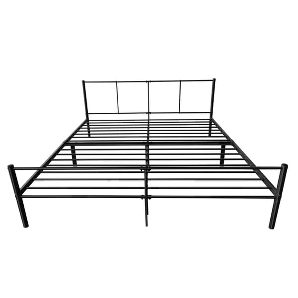 [en.casa]® Sängstomme Laos i metall inkl. ribbotten-200x180cm-svart, matt-reptålig