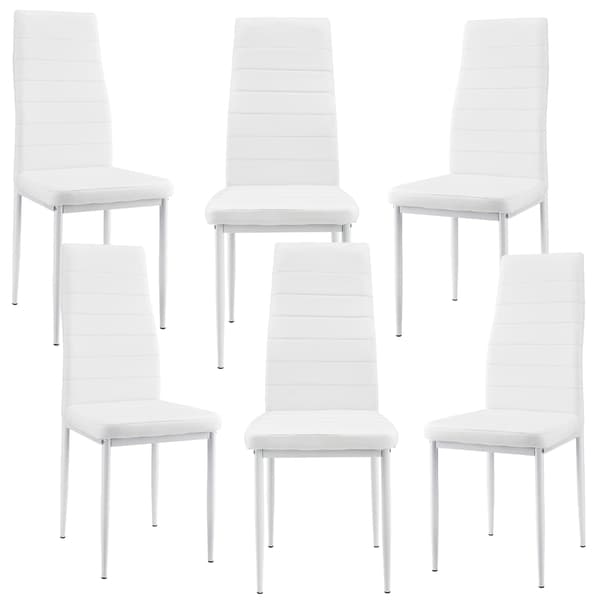 [en.casa]® Avesta Matbord och 6 stolar-140x60x75cm-vit