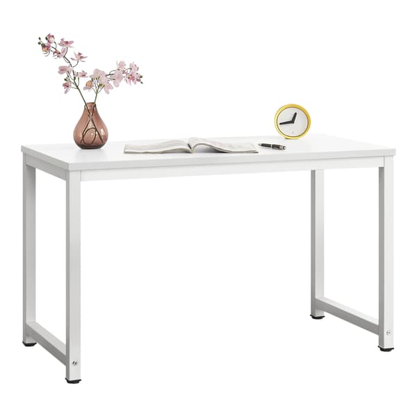 [en.casa]® Skrivbord Herning-75x120x60cm-stål-melaminbelagd spånskiva-justerbar höjdvit