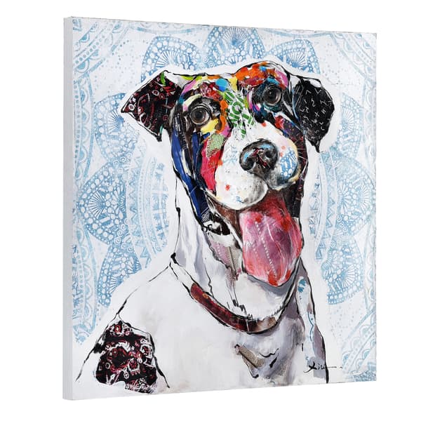 [art.work] Håndmalet maleri - hund - lærred med blindramme - 80x80x3,8cm