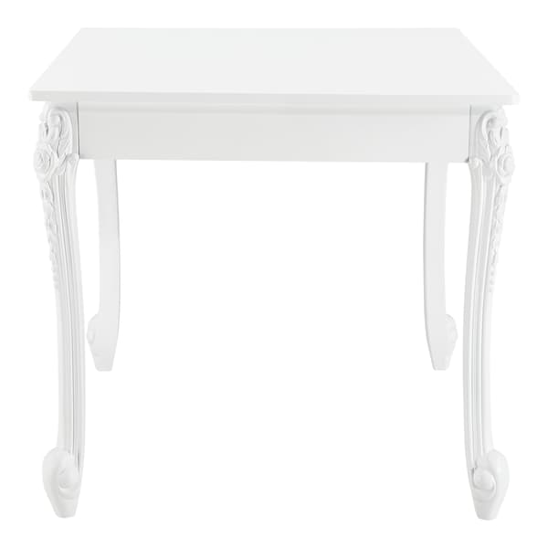 [en.casa] Matbord Lüneburg-80x80x76cm-MDF-plats för 2-vit-fyrkantig- tjocklek bordsskiva: 1,8 cm
