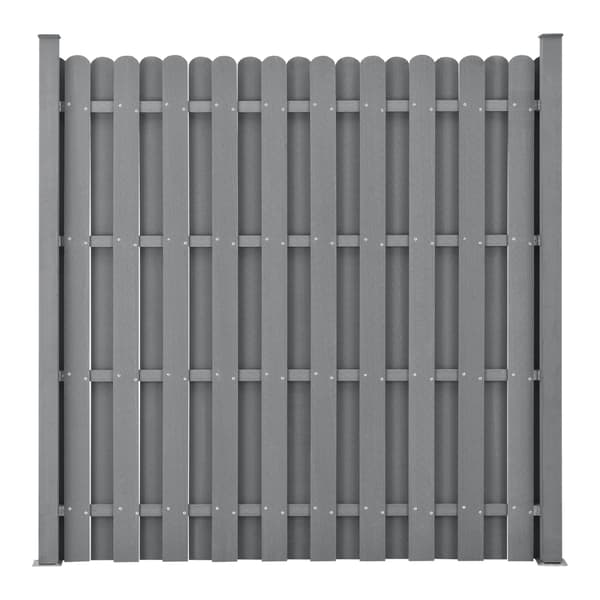 [neu.holz]® Staket med stolpe WPC-180x180cm-grå