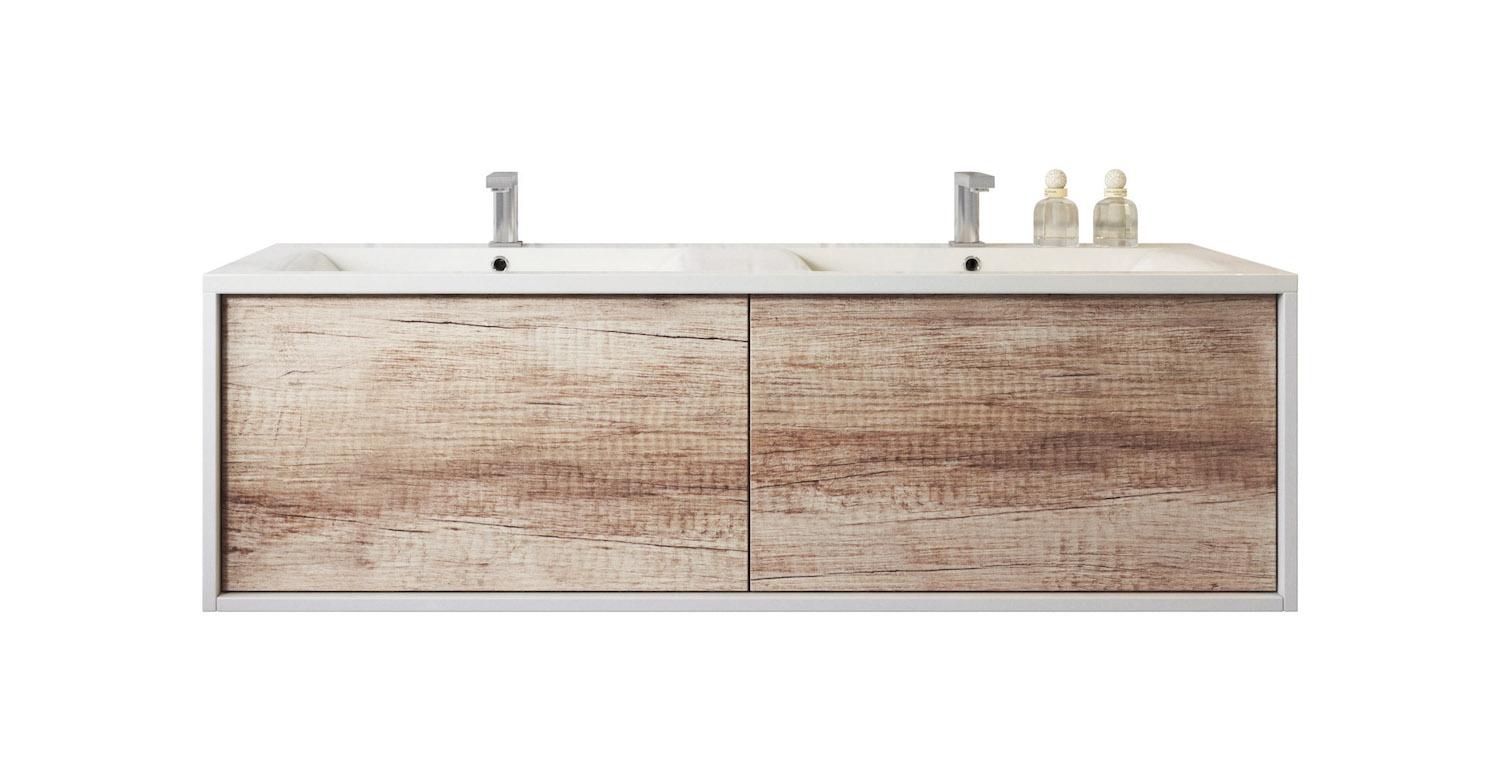 Badeværelsesmøbel Hawai 120cm nature wood badeværelse kabinet vask skab