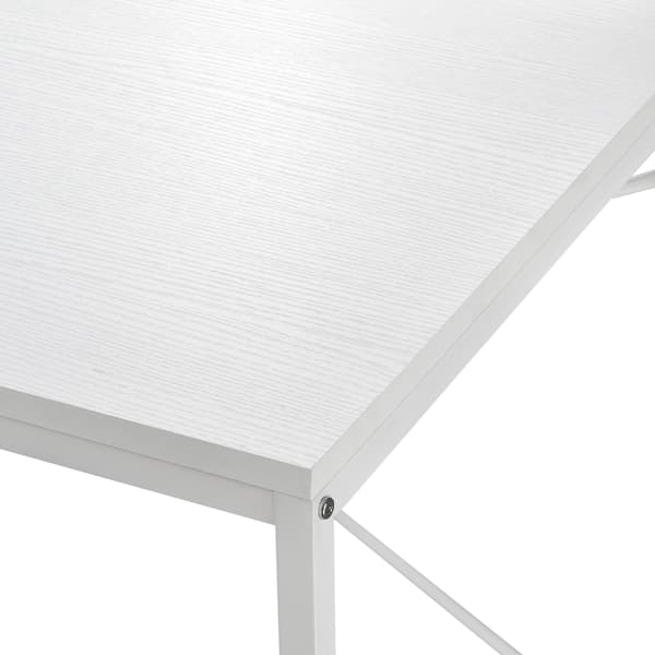 [en.casa]® Skrivbord Stavanger med 4 hyllor-122x120x64cm-stål-melaminbelagd spånskiva-vit