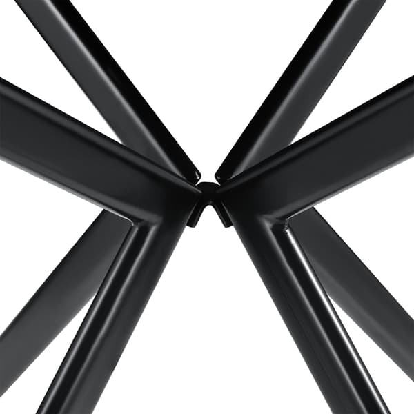 [en.casa]® Matbord-78x78x75cm-svartlackad-ben i metall