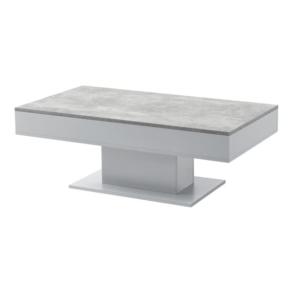 [en.casa]® Soffbord Lünen med inbyggd förvaring-40x110x60cm-betongskänsla / grå-melaminbelagd spånskiva