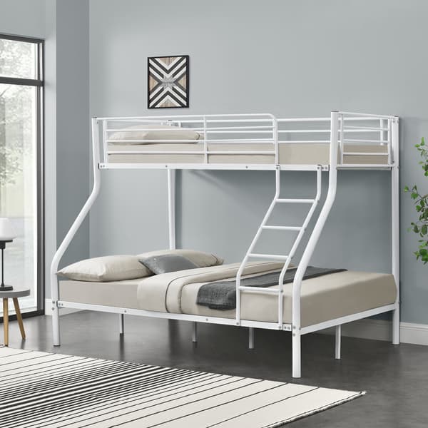 [neu.haus]® Køjeseng ramme af metal - 210x147,5x168cm - plads for 3 - med stig - hvid