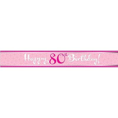 Födelsedagsbanner 80 år – Perfectly Pink