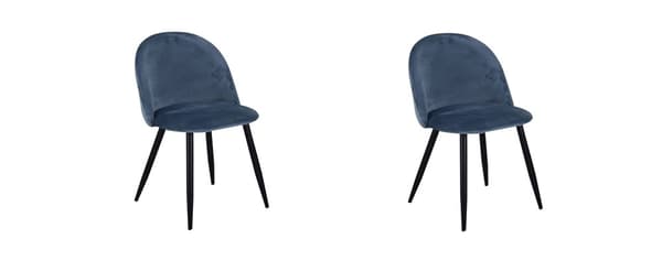 Stol Adele i mellanblått tyg lev 2 pack
