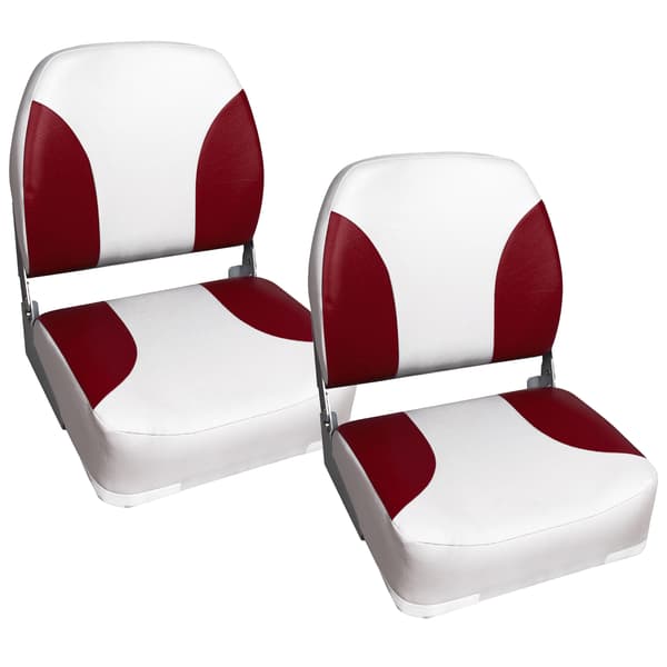 [pro.tec]® Foldelig bådstol sæt - 2 stk. - 41,5x39x51cm - rød/hvid