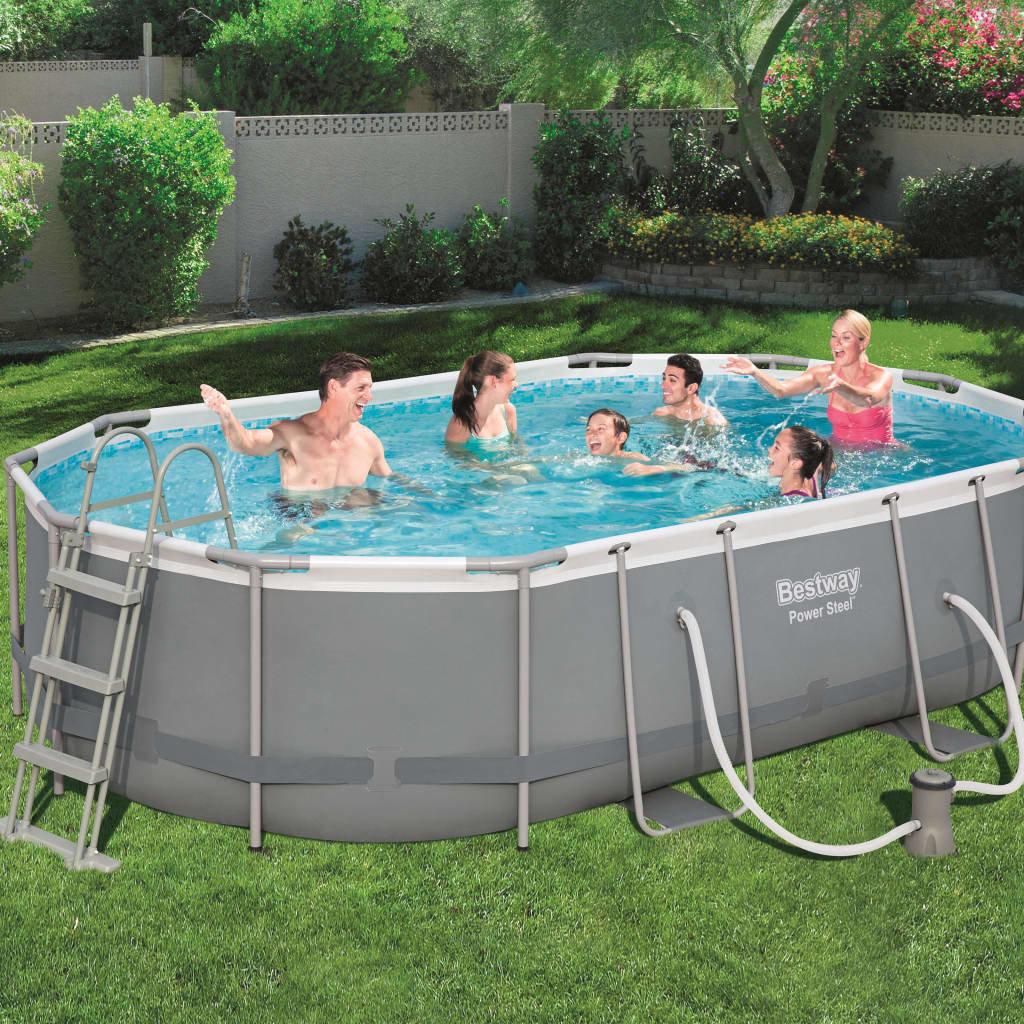 Bestway Power Steel pool oval 488 x 305 x 107 cm 56448