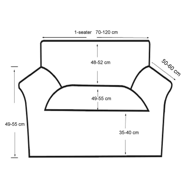 [neu.haus]® Lænestol betræk - mørkegrå - bredde: 70-120cm - elastisk stof