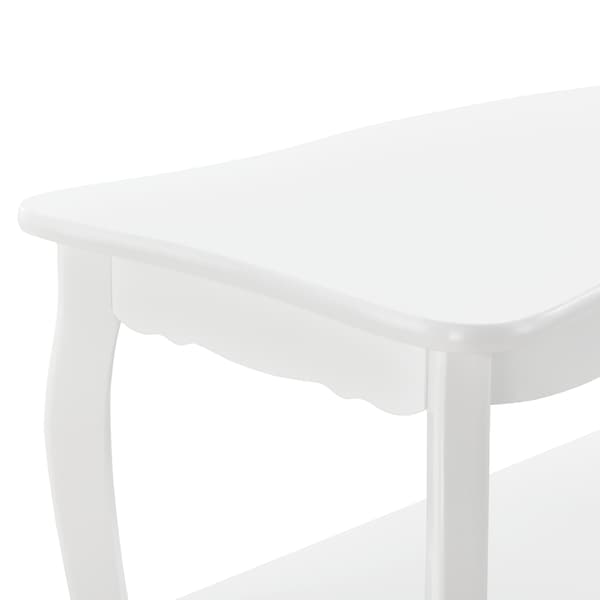 [en.casa]® Soffbord-vintage-shabby chic stil-87,5x40x42cm-vit-ben i furu