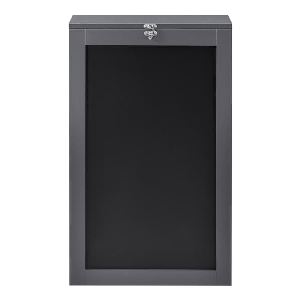 [en.casa]® Vægmonteret klapbord med tavle - 156x50x91,5cm - MDF - kork - mørkegrå