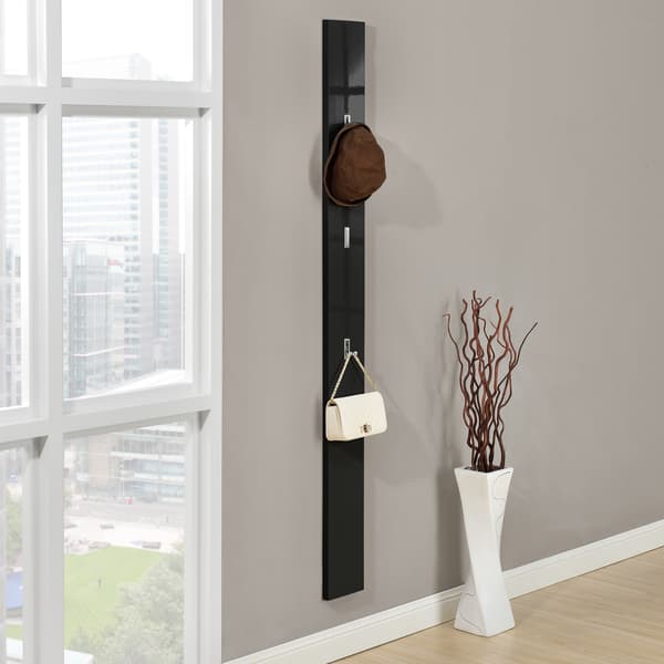 [en.casa]® Naulakkopaneeli 170cm x 15cm x 2,5cm musta