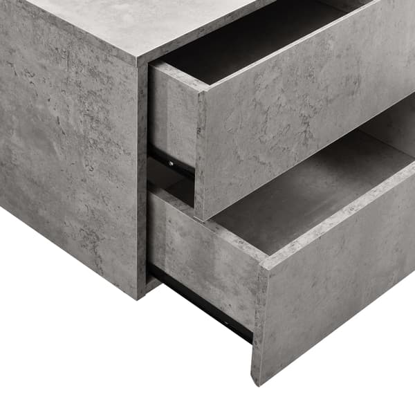 [en.casa]® Vægmonterende Skab - med 2 skuffer - 40x29x30cm - spånplade - betonfarvet