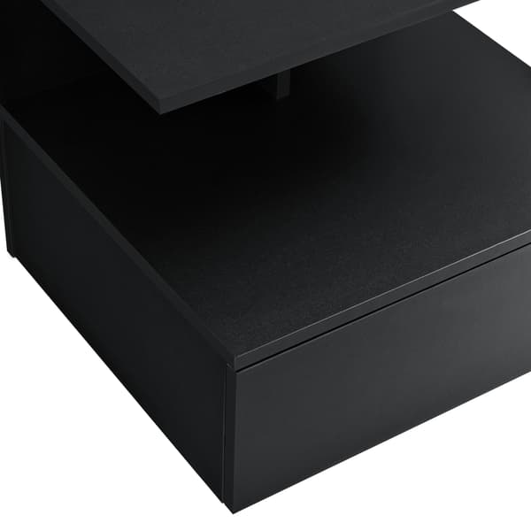 [en.casa]® Väggmonterad skåp-sängbord-40x35x31cm-svart-spånskiva