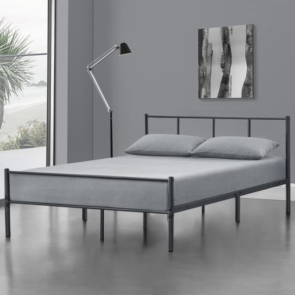 [en.casa]® Sängstomme Laos i metall inkl. ribbotten-200x120cm-stål-mörkgrå matt-reptålig
