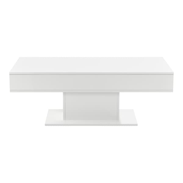 [en.casa]® Soffbord Lünen med inbyggd förvaring-40x110x60cm-högglans vit-melaminbelagd spånskiva