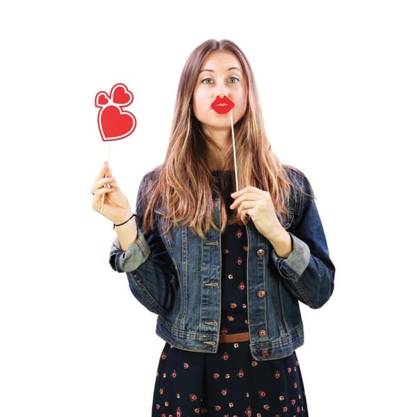 Fototillbehör Photo Booth - Tema Kärlek (15st tillbehör)