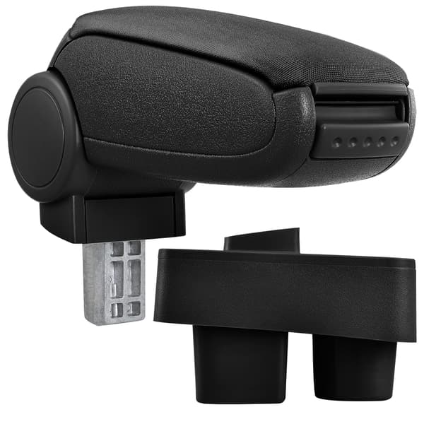 [pro.tec]® Armlæn til Skoda Roomster (2006 -) / Skoda Fabia II (2007 -) - tekstil - sort